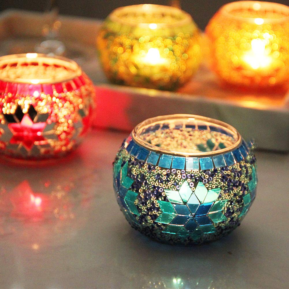 SHMILMH votive next to tealight for scale showing compact dimensions and fit