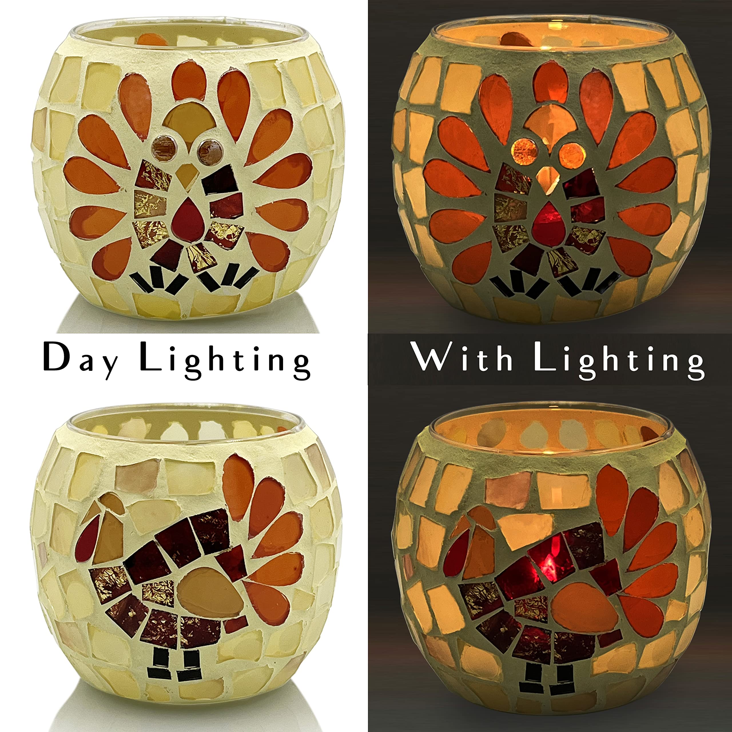 SHMILMH four holders styled as a fall table centerpiece providing cozy atmosphere