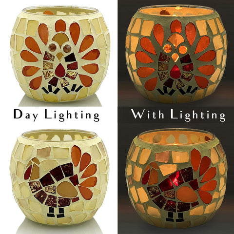 SHMILMH four holders styled as a fall table centerpiece providing cozy atmosphere