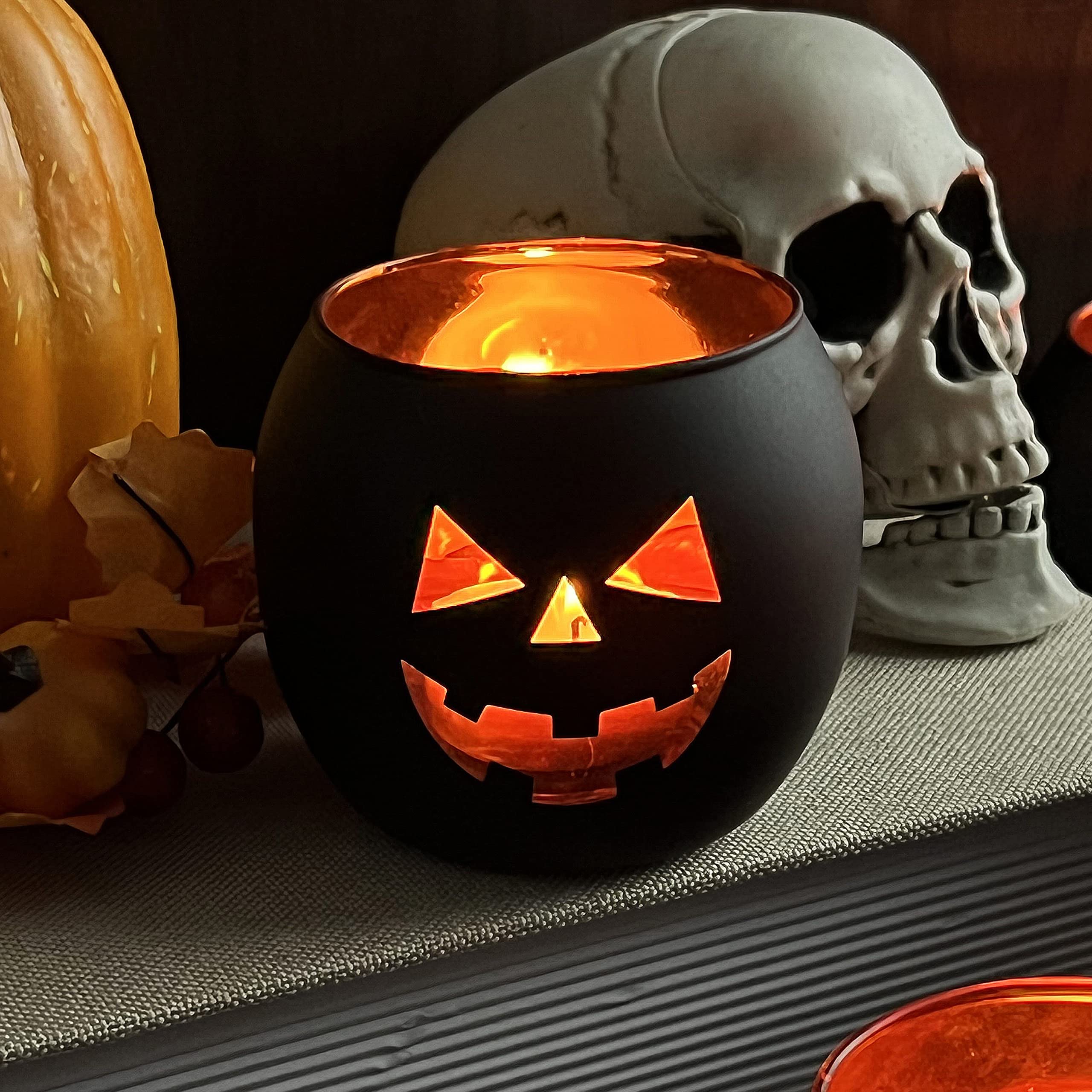 SHMILMH holder with LED tealight demonstrating safe flameless ambient lighting