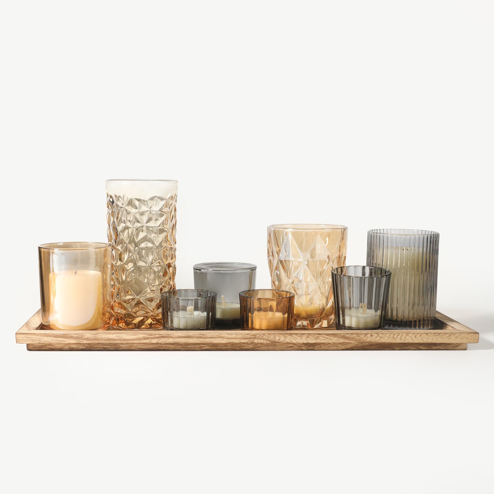 SHOHAYTO front view on tray showing rustic centerpiece and warm ambiance