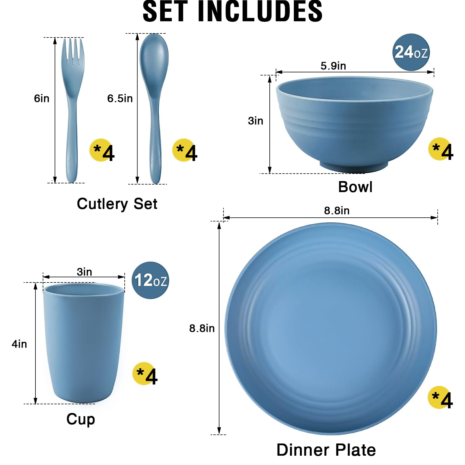 shopwithgreen 9-inch dinner plate top view showing durable edge for longevity