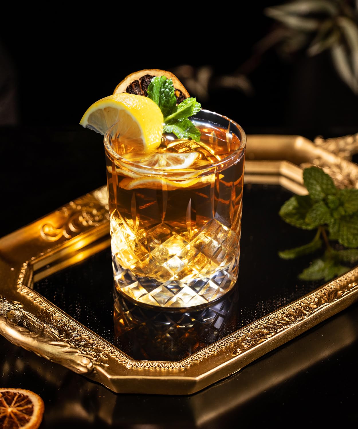 SHOSHIN glasses styled with bottle and appetizer suggesting refined entertaining