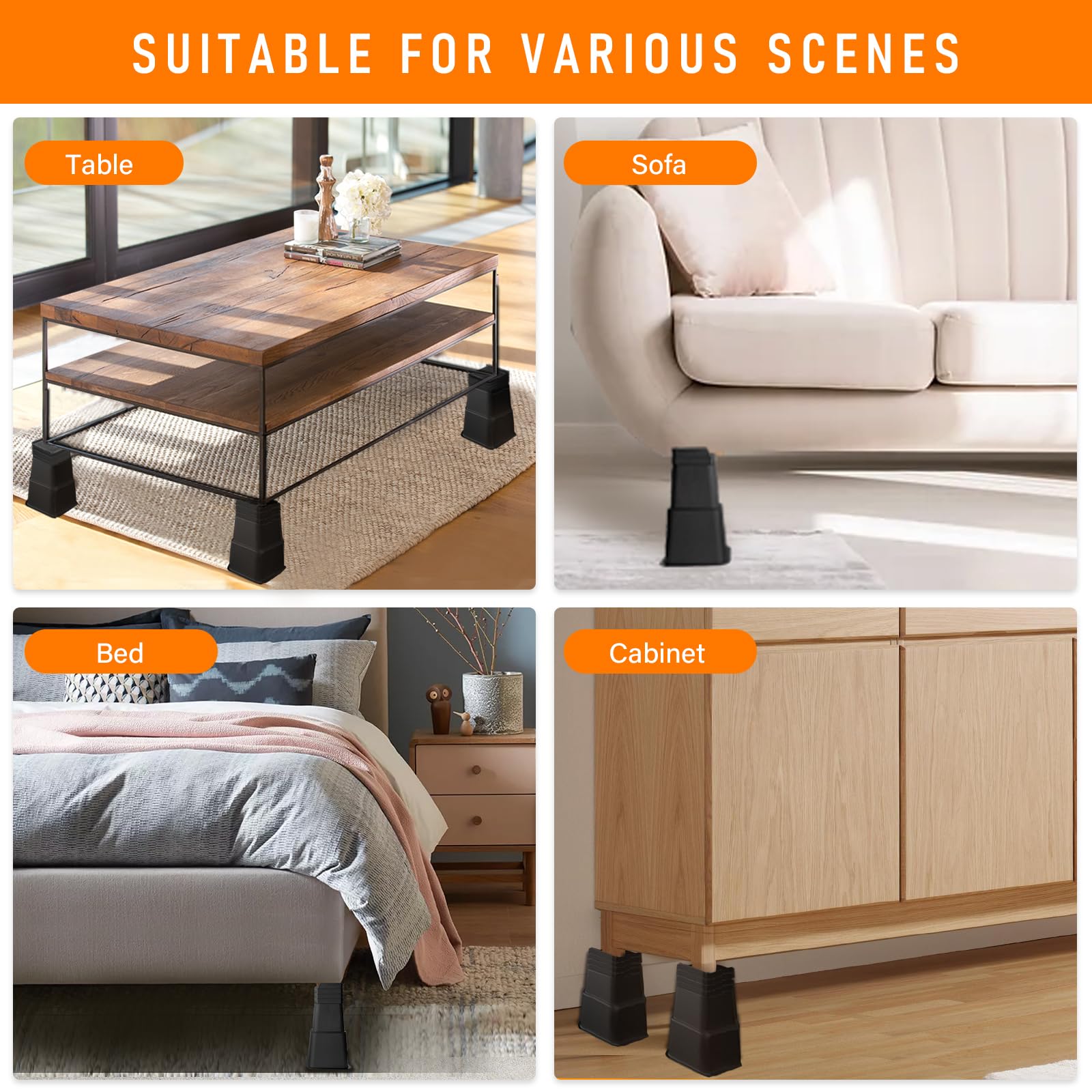 shouwuhho risers under sofa improving access and easing vacuuming