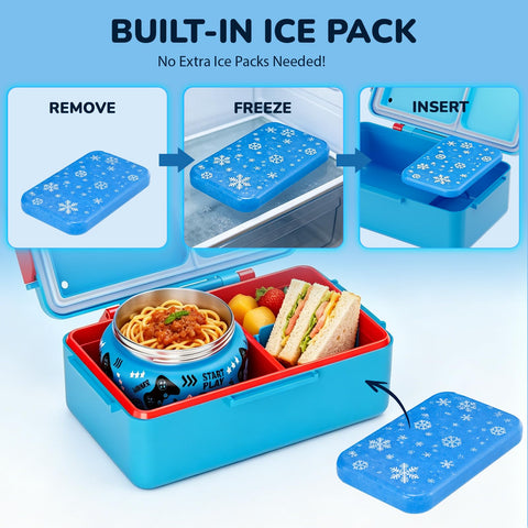 SHPMXUPW game console style lid making lunch fun for kids