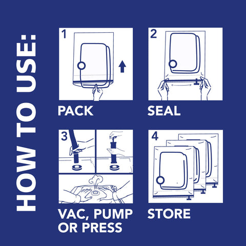 shrink-pak compressed bags stored under bed for organized space