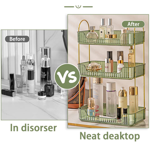 shuang qing organizer with bottles showing tier height differences for tall items