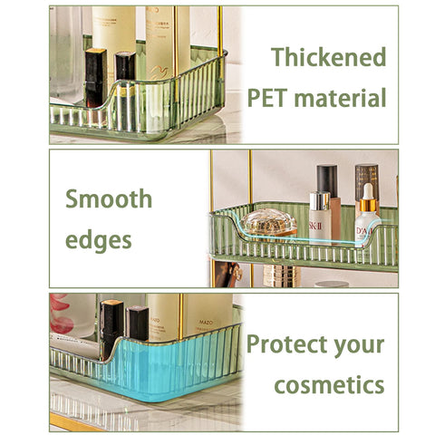 shuang qing organizer on bathroom vanity with skincare for quick access