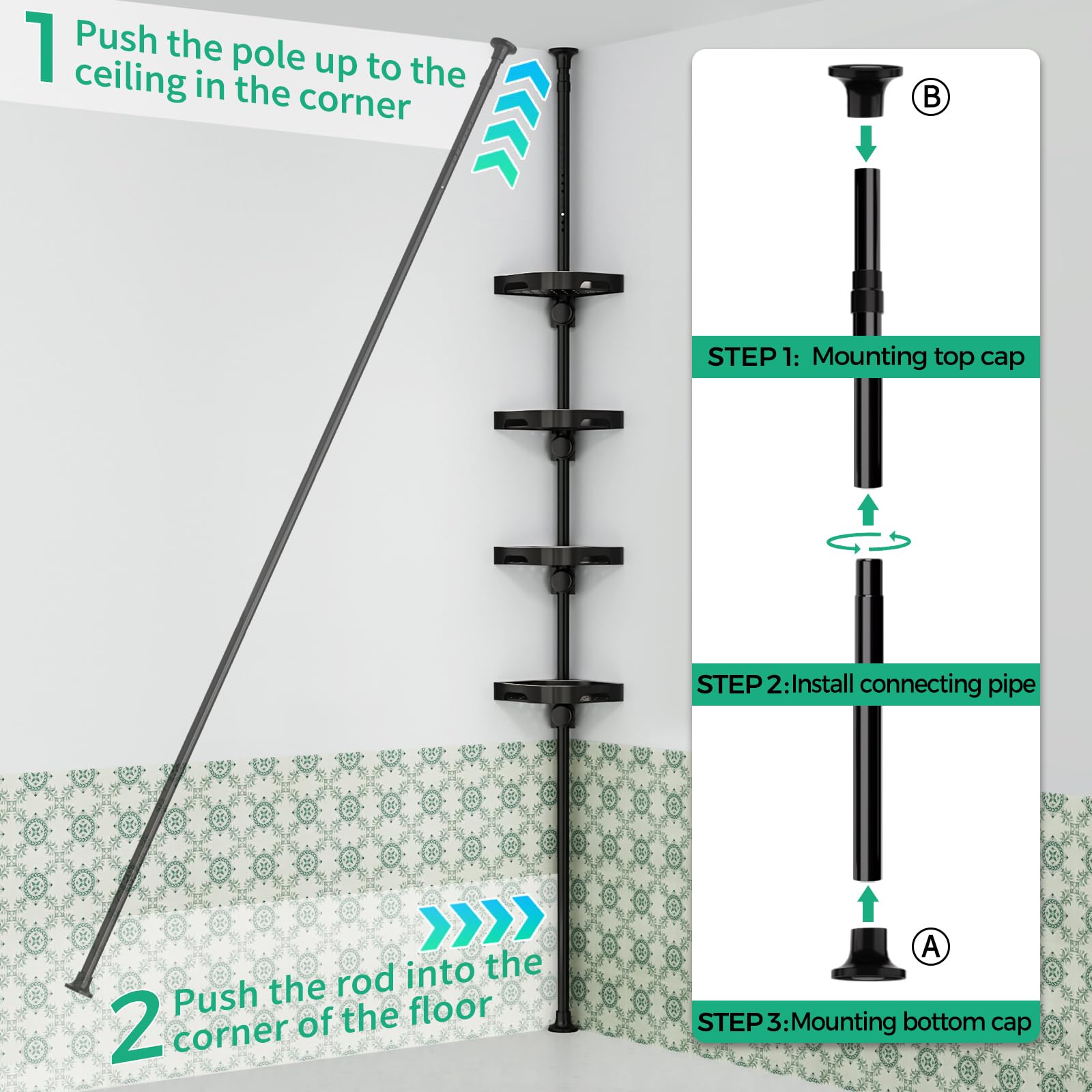 shuang qing rustproof finish detail on pole surface, resists corrosion in humidity