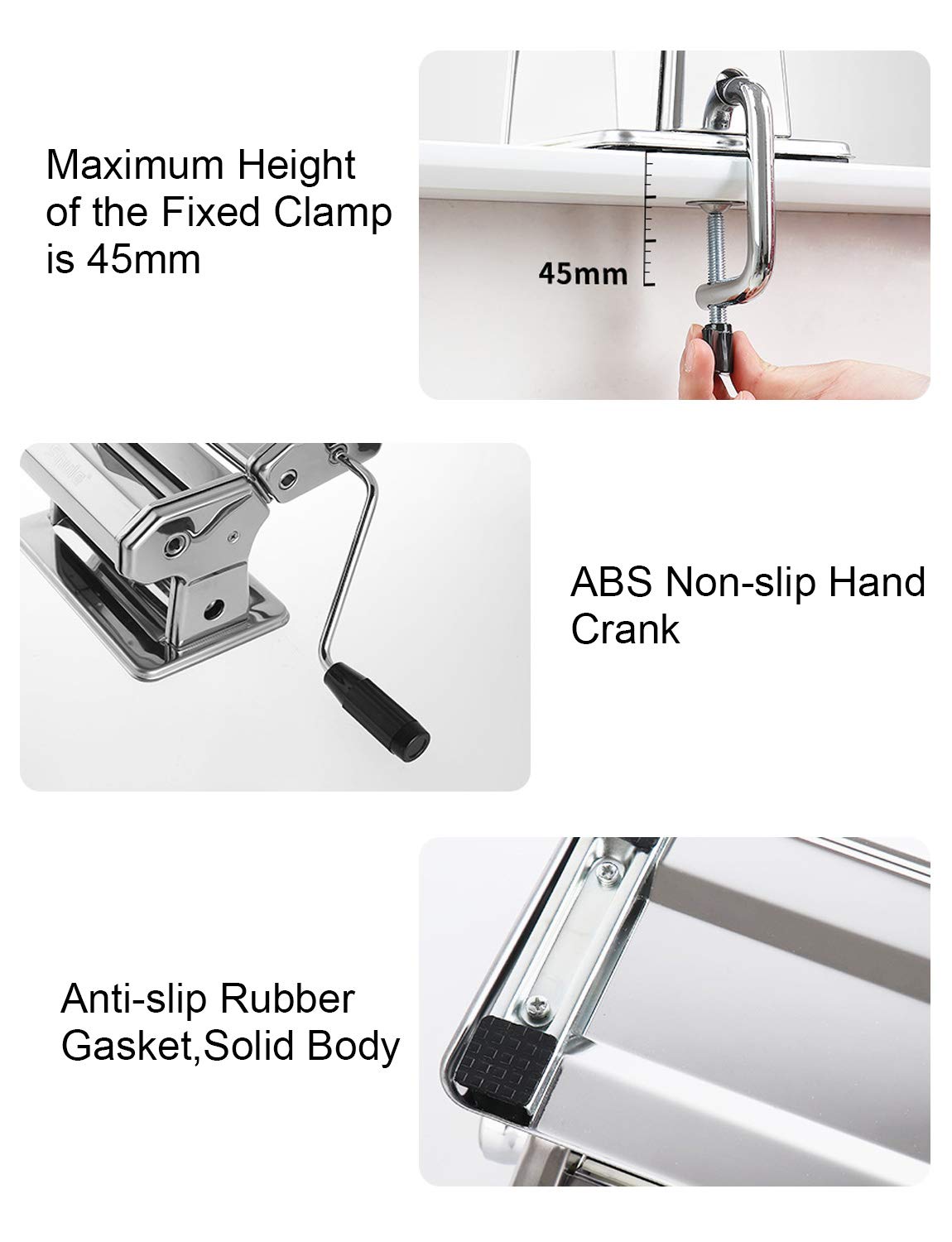 Shule hand crank and clamp assembly in use providing controlled rolling and stability