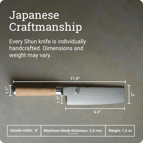 Shun nakiri chopping vegetables in kitchen demonstrating speed and neat transfers