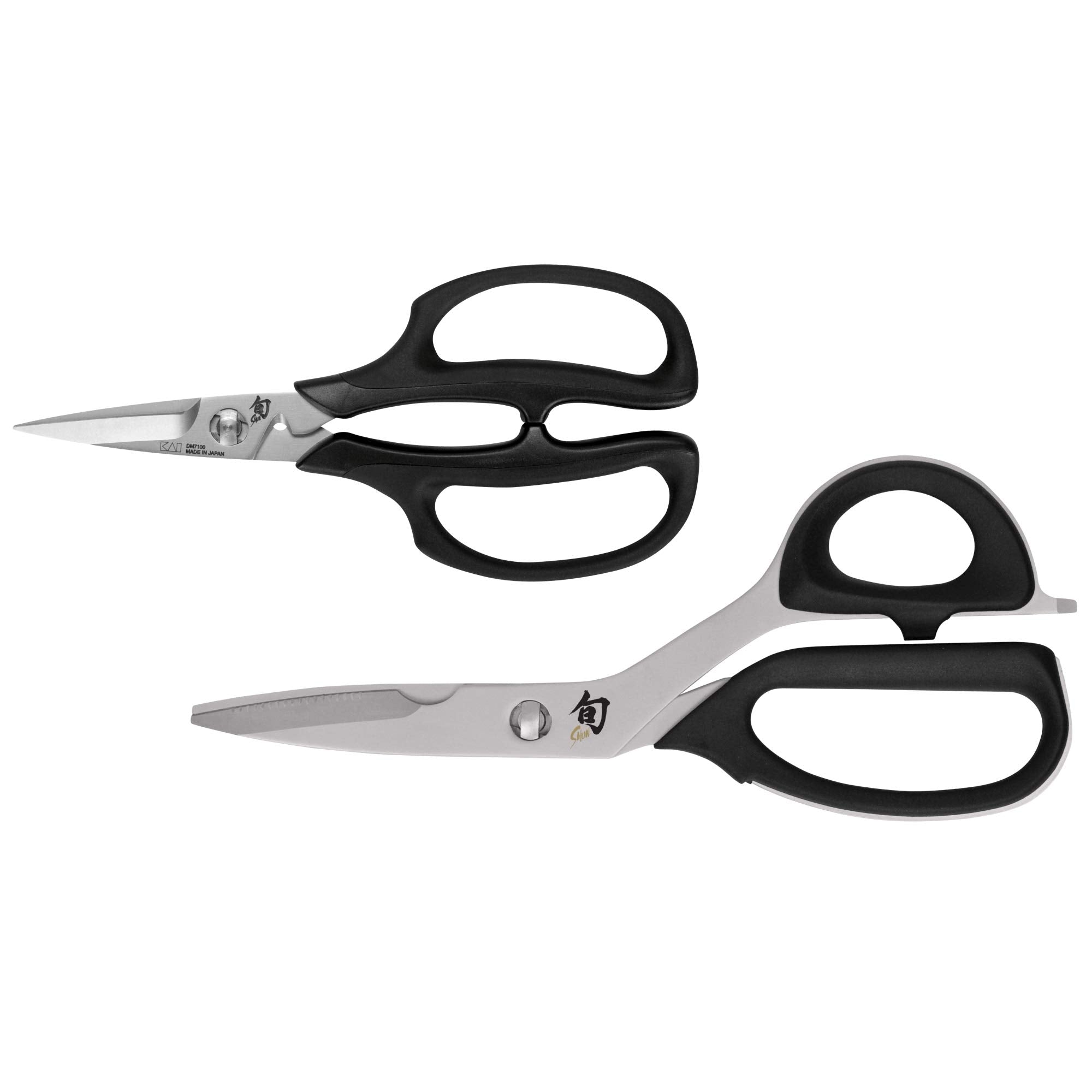 Shun front view of 2-piece shear set showing complete tools and packaging benefit durable versatility