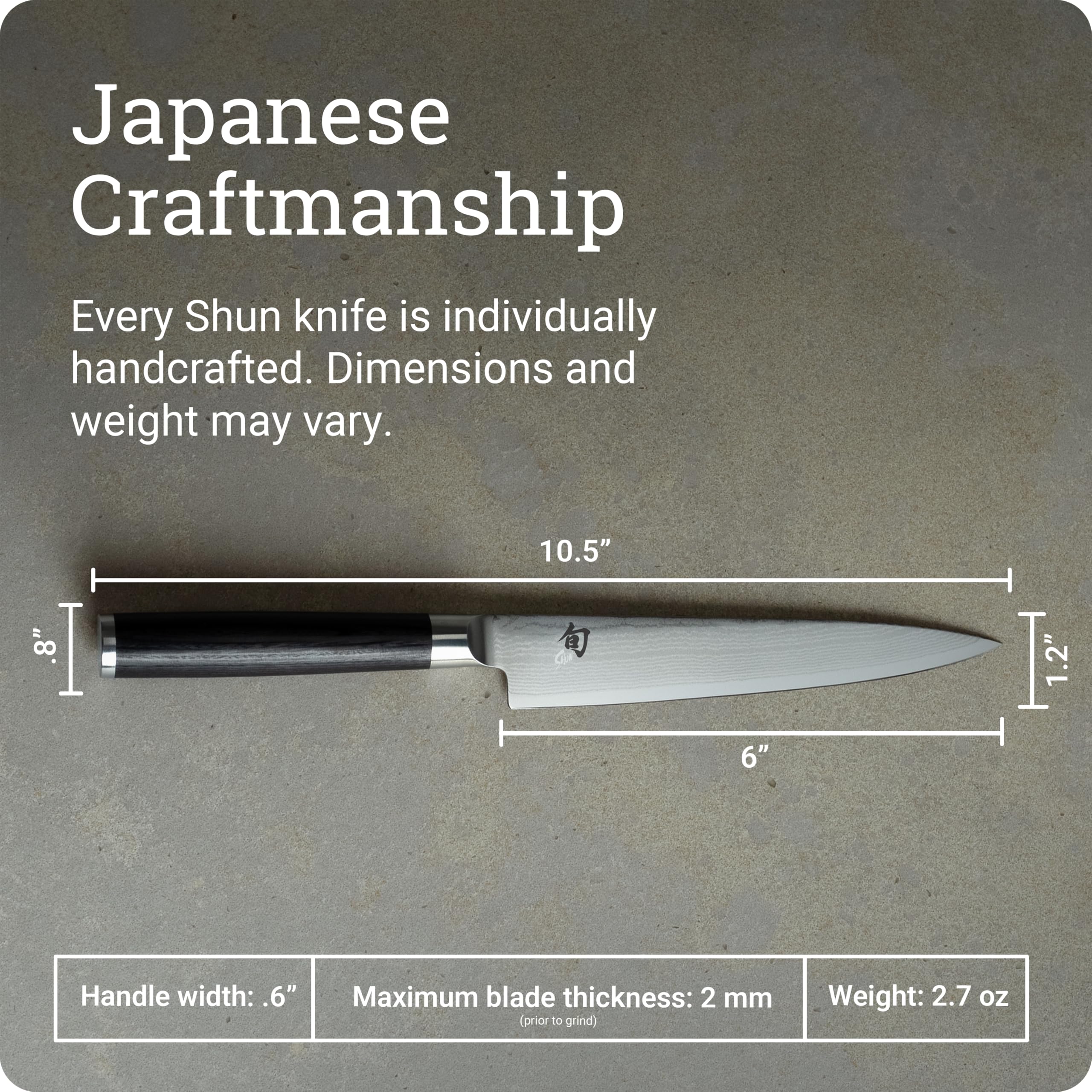 Shun Classic 6" bolster and steel endcap showing knuckle protection and balanced weight