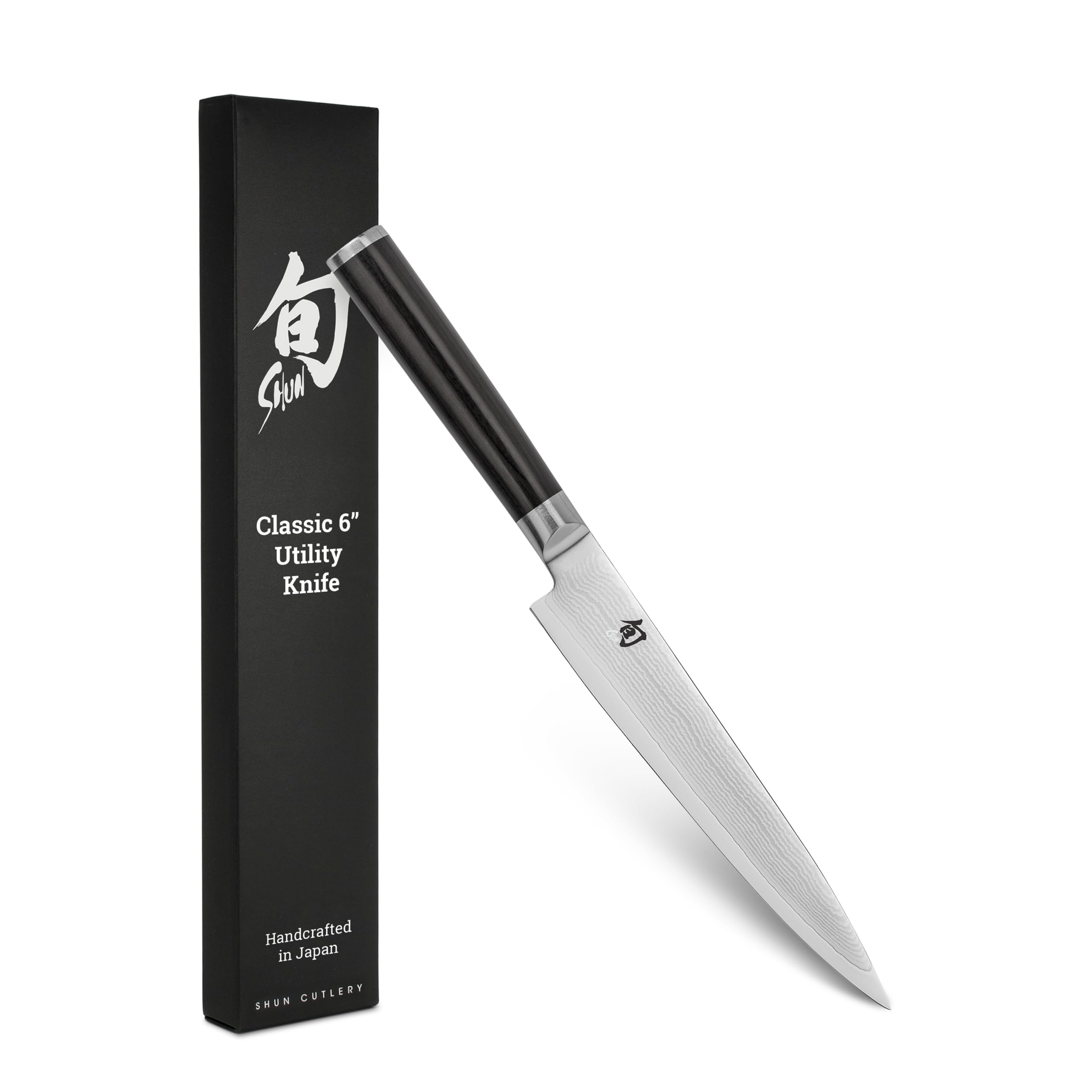 Shun Classic 6" front view showing sleek blade and balanced profile for precise cutting