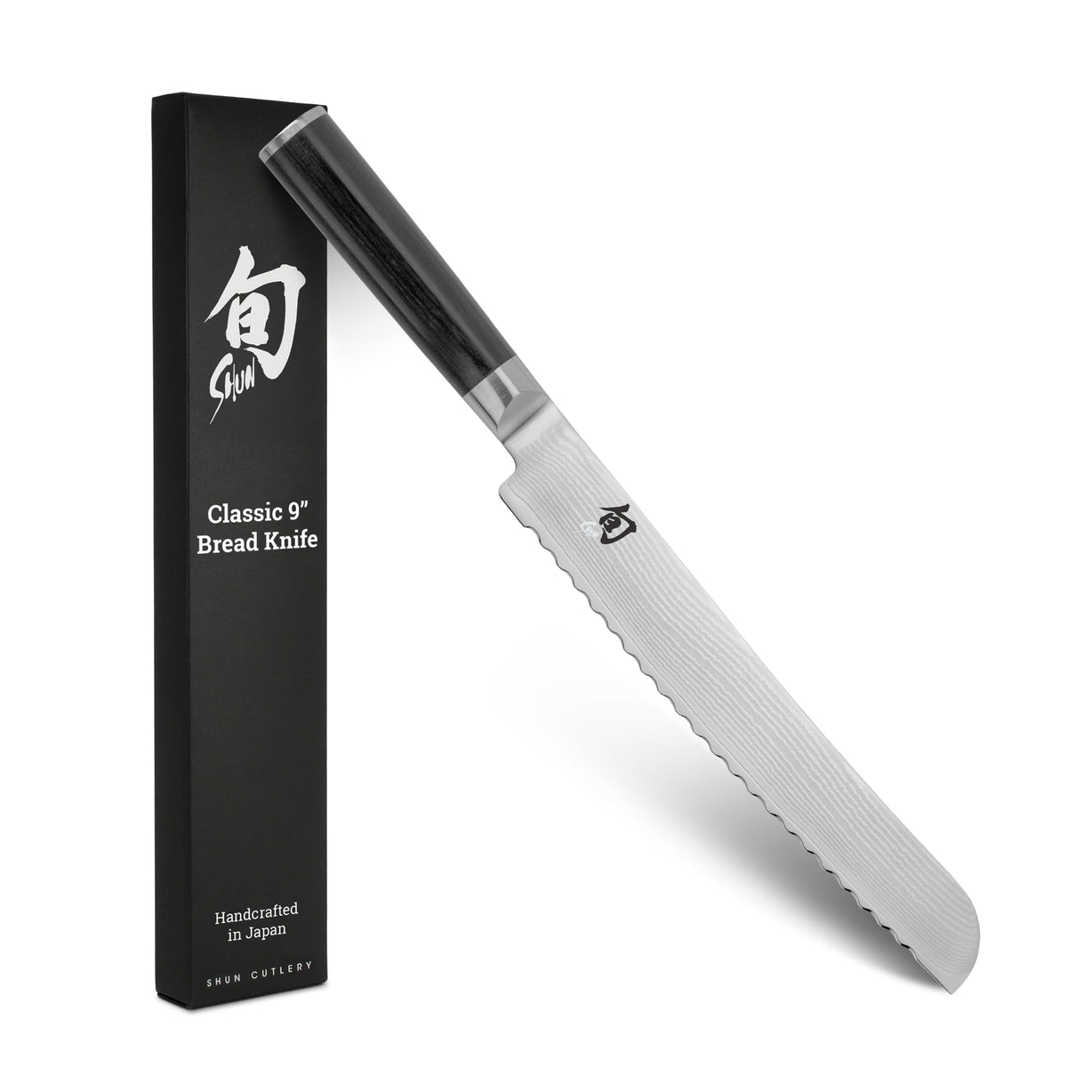 Shun Classic bread knife front profile showing balanced design and precision