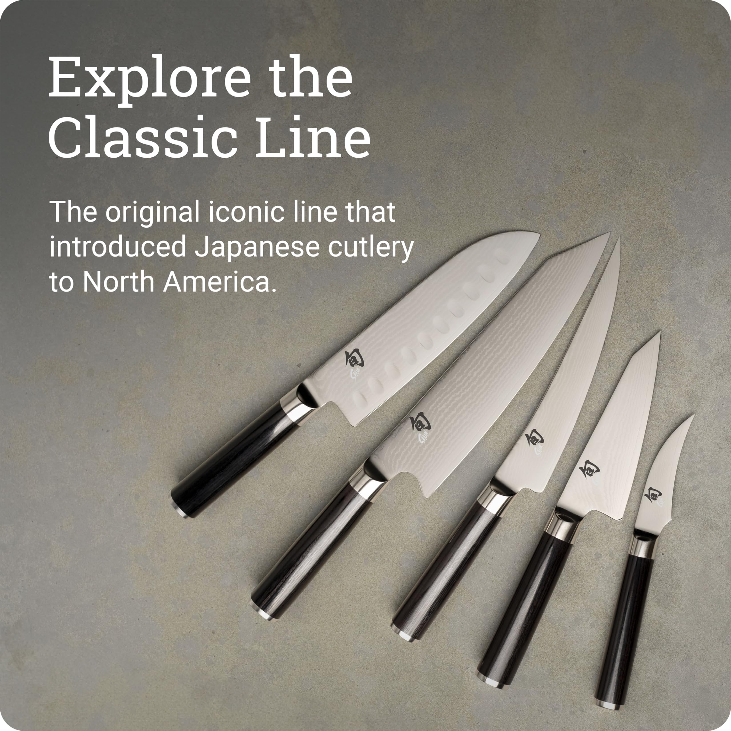 Shun Classic next to ruler showing 9-inch blade scale and accuracy