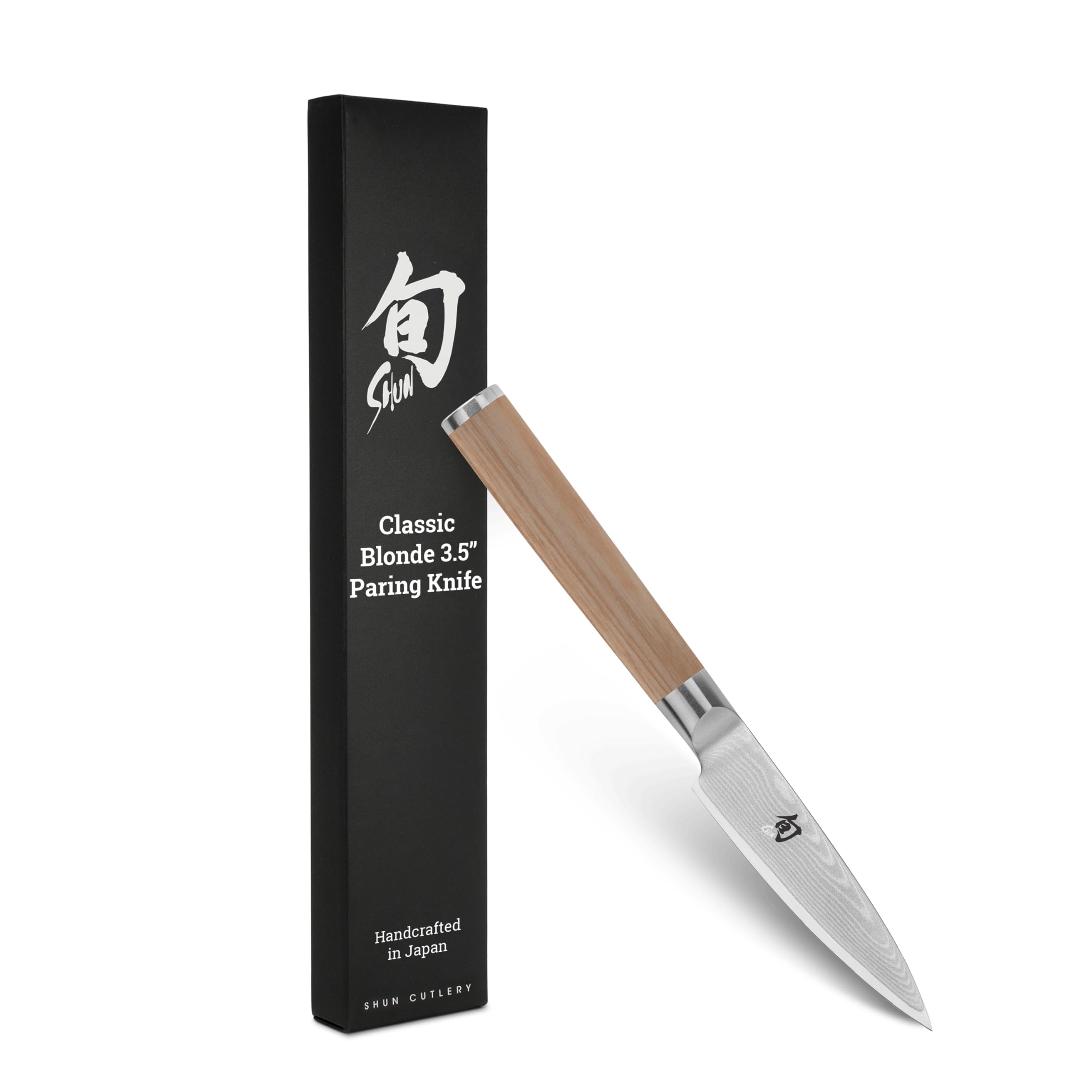 Shun Classic Blonde front view showing blade and handle for precise control