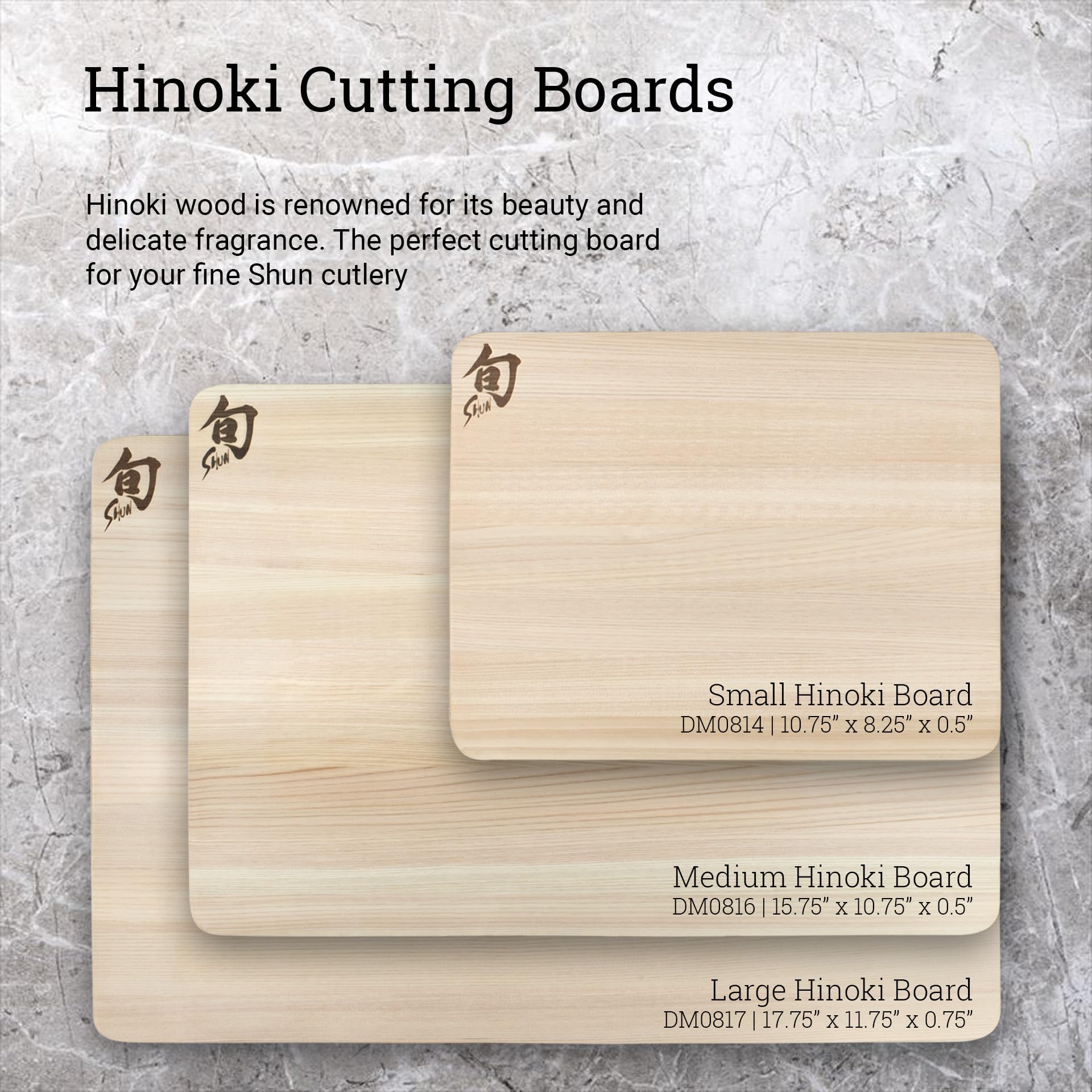 Shun hinoki used for charcuterie display enhancing food presentation with warm natural tone