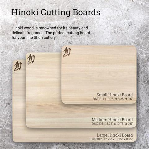 Shun hinoki used for charcuterie display enhancing food presentation with warm natural tone