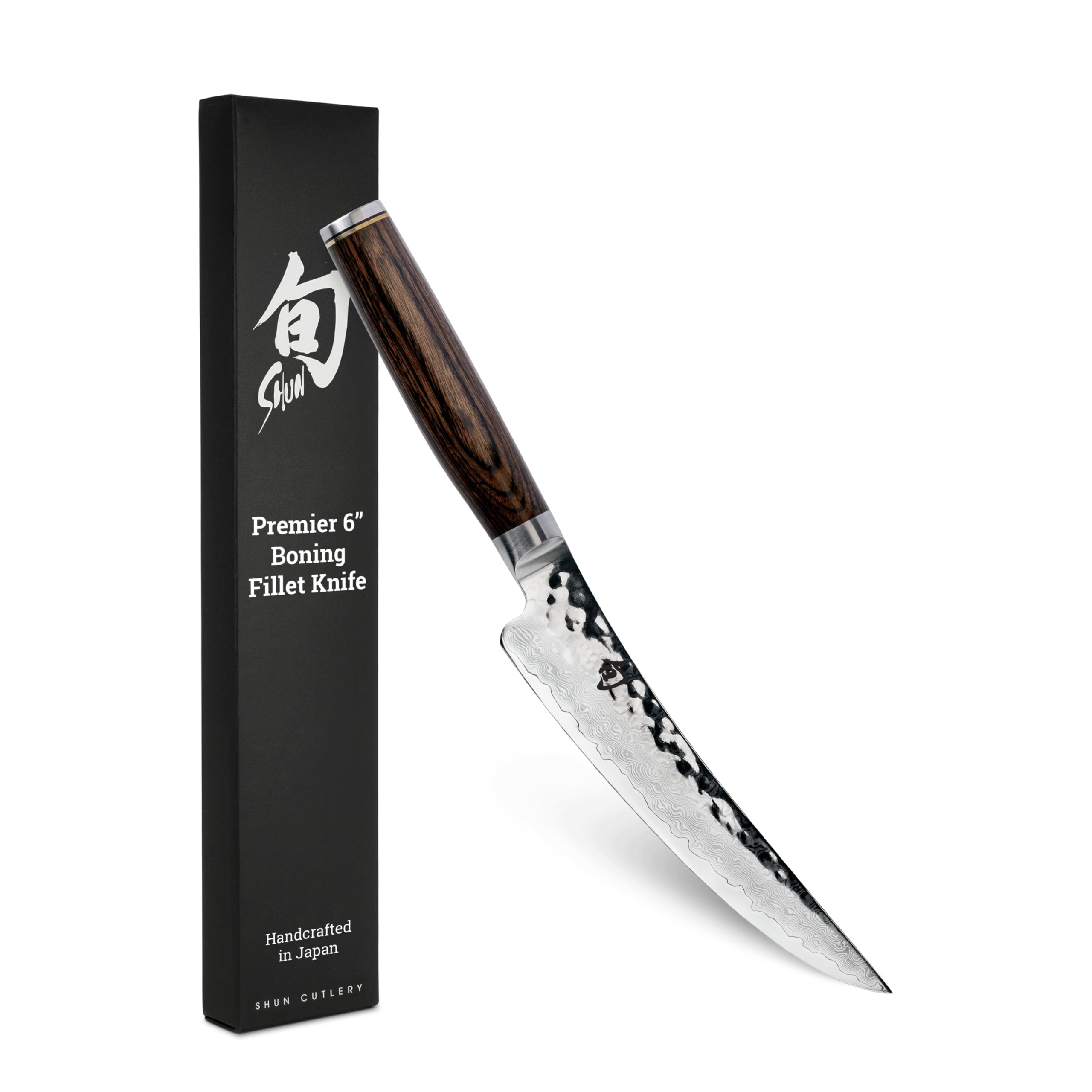 Shun Premier 6-inch boning knife front view showing blade and handle benefit precision