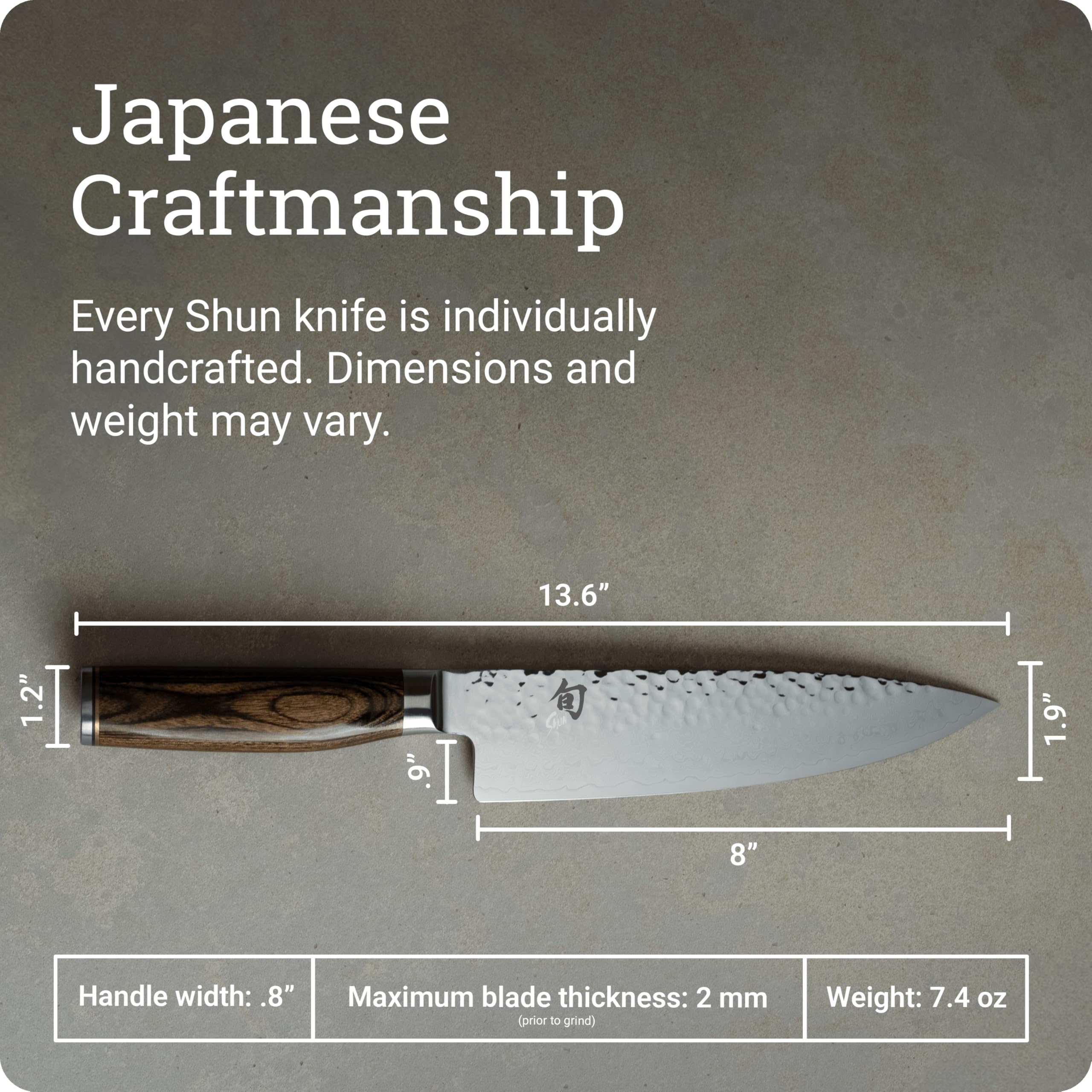 Shun Premier edge close-up showing VG-MAX sharpness for clean slices