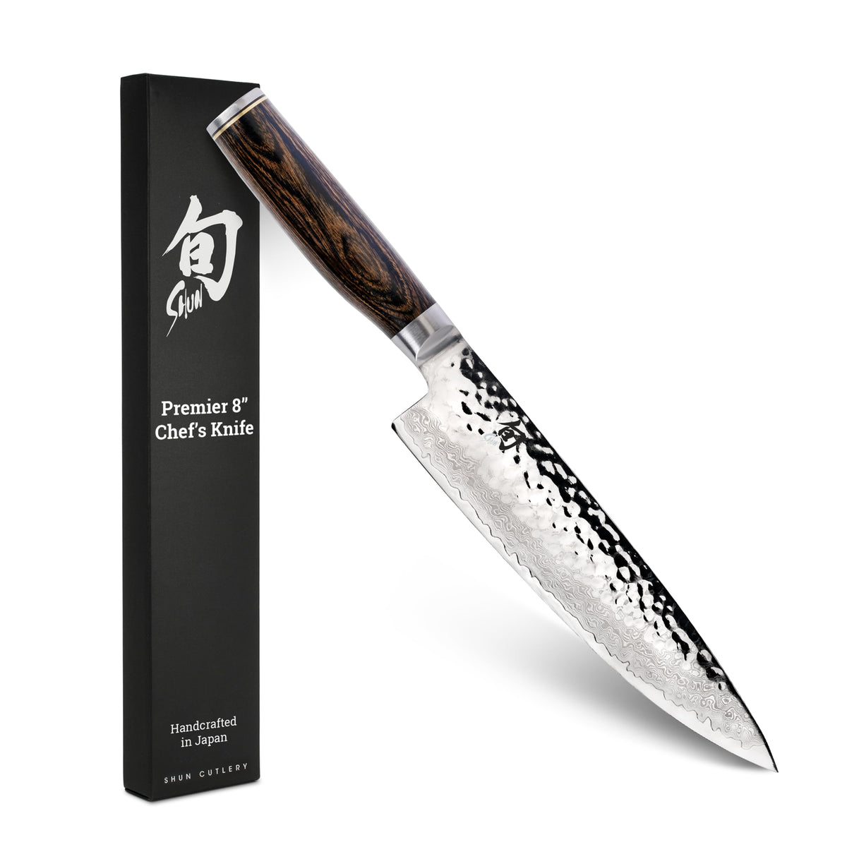 Shun Premier front view showing blade and handle for precise cutting