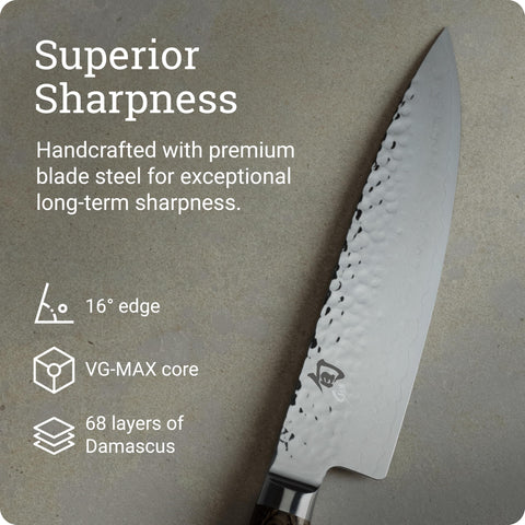 Shun Premier Pakkawood handle profile offering comfortable secure grip