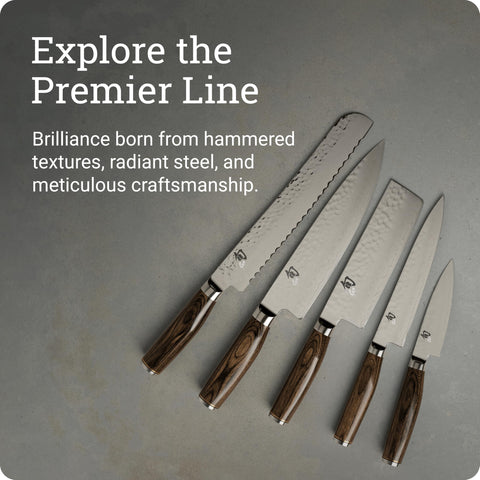 shun paring knife beside ruler showing 4-inch size for scale