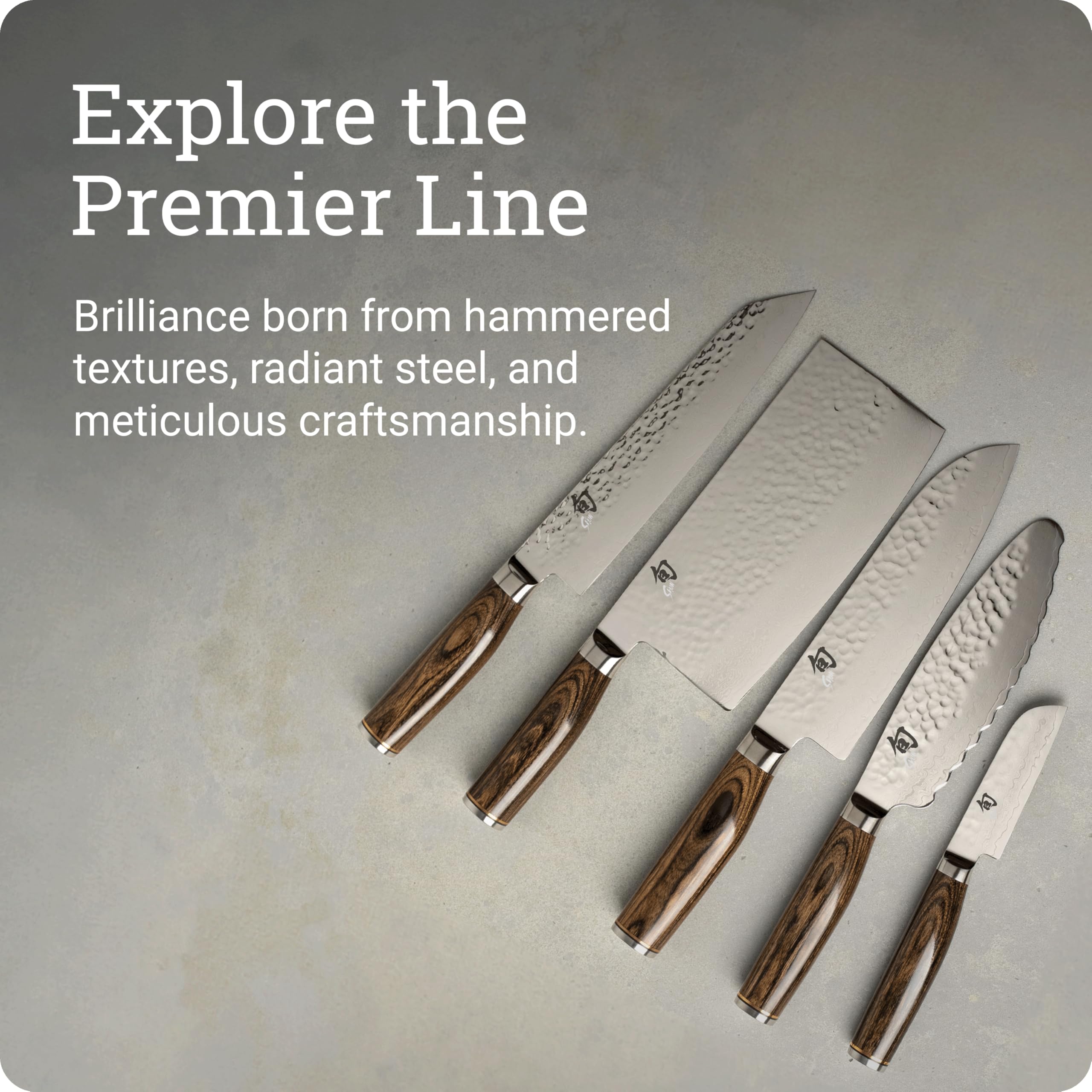 Shun Premier packaging with care card shows included free sharpening support