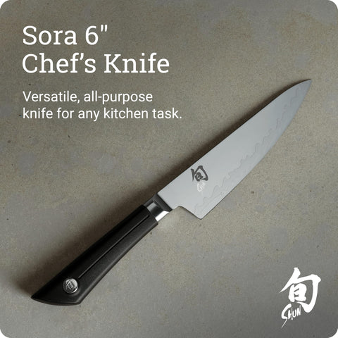 Shun Sora VG10 edge close-up highlighting sharpness and fine cuts