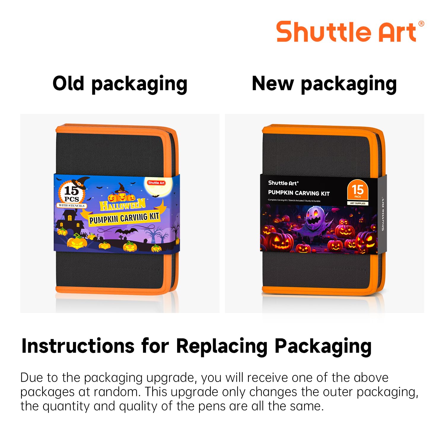 Shuttle Art beside pumpkin for scale and ready-to-use comparison