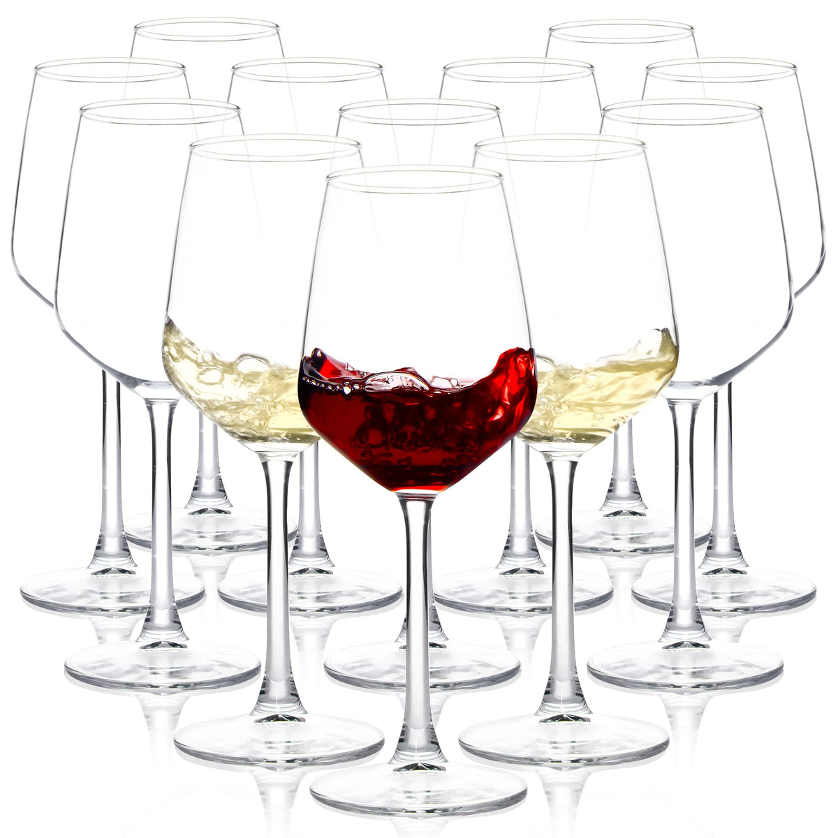 SHYRC front view of 12-glass set showing elegant uniform presentation and benefit of complete set