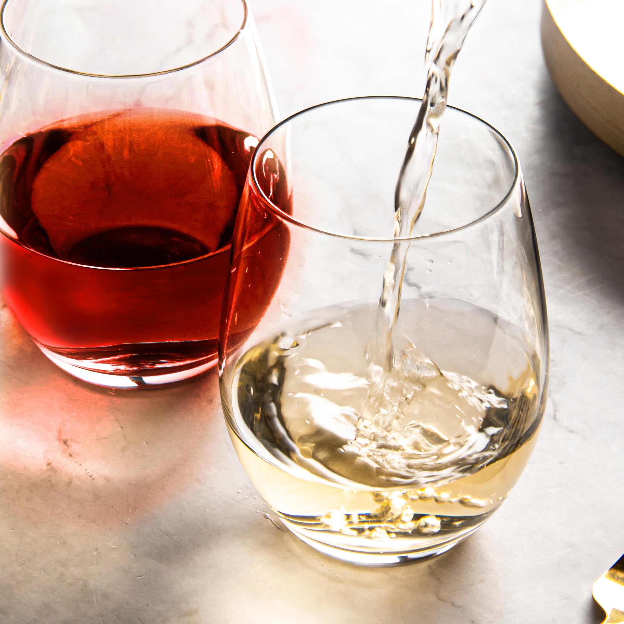 SHYRC glass pouring red wine in use showcasing wide bowl aeration benefit