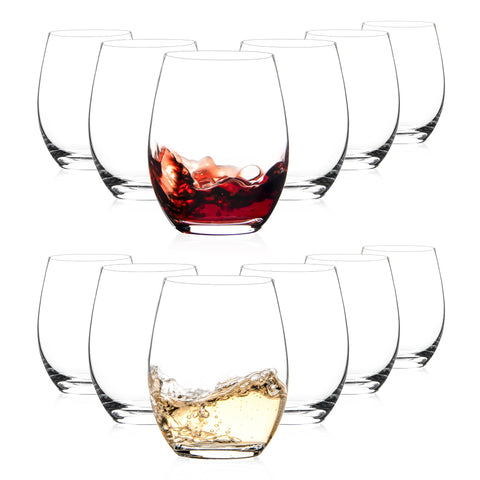 SHYRC stemless glasses front packaging showing clear set and capacity benefit