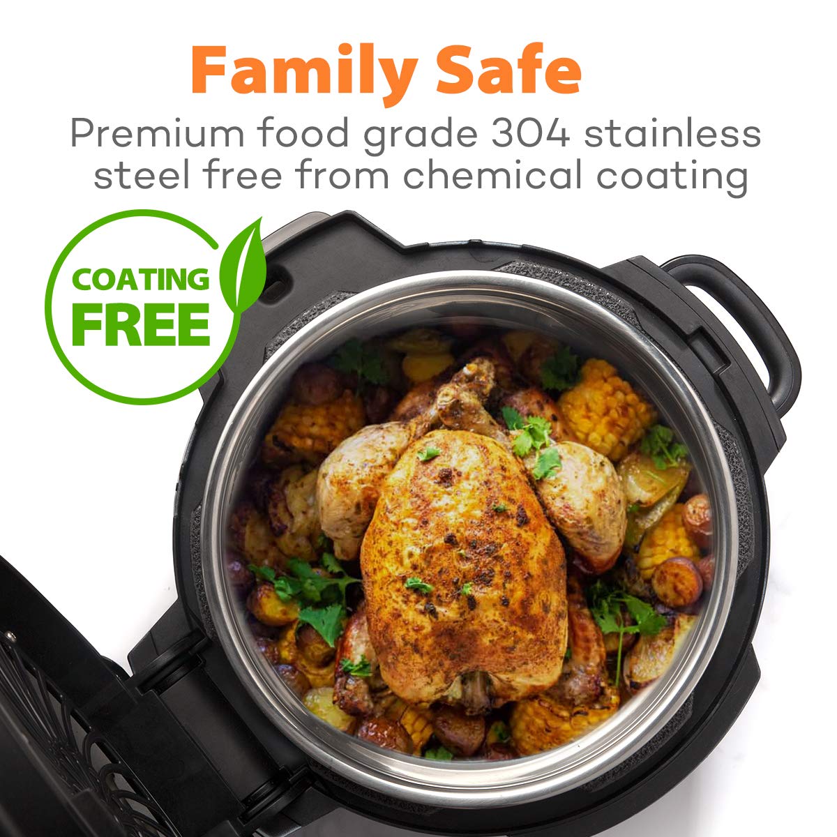 SICHEER pot placed in dishwasher rack showing easy cleanup and time-saving benefit