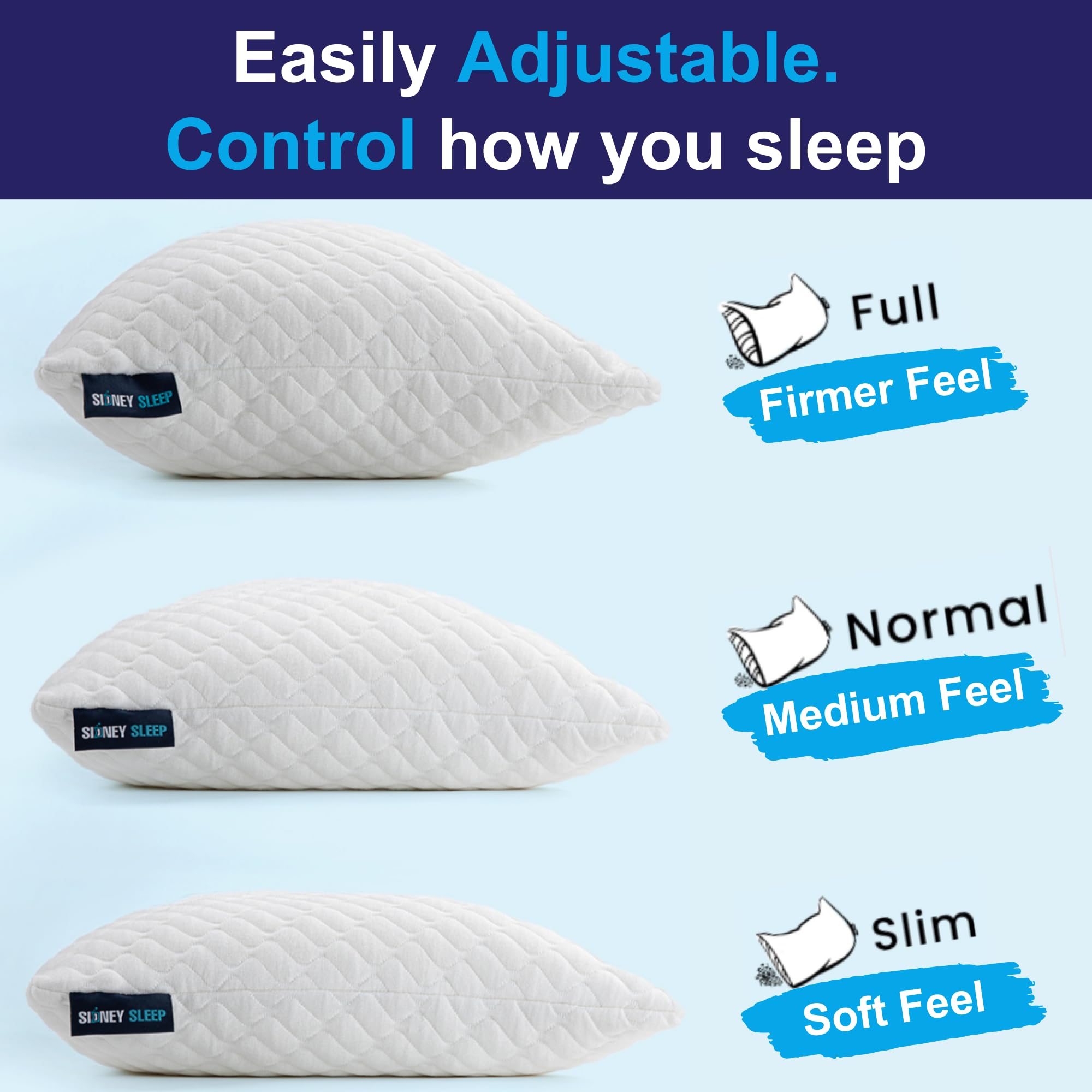 Sidney Sleep close-up of shredded memory foam filling providing customizable support