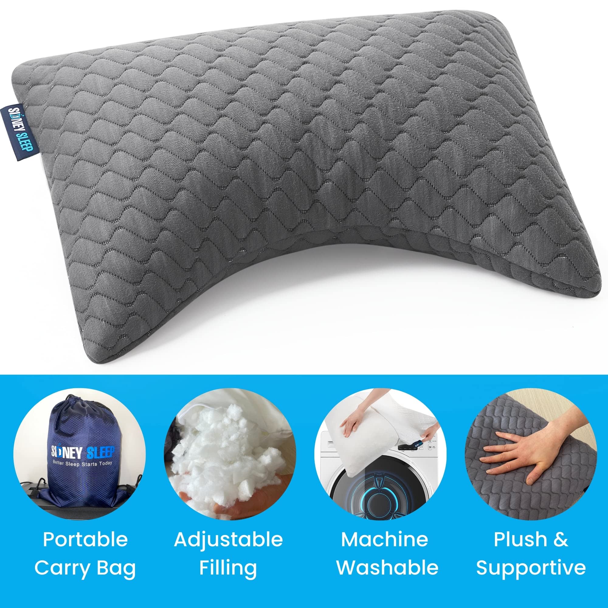Sidney Sleep mini stored in included drawstring backpack for tidy transport