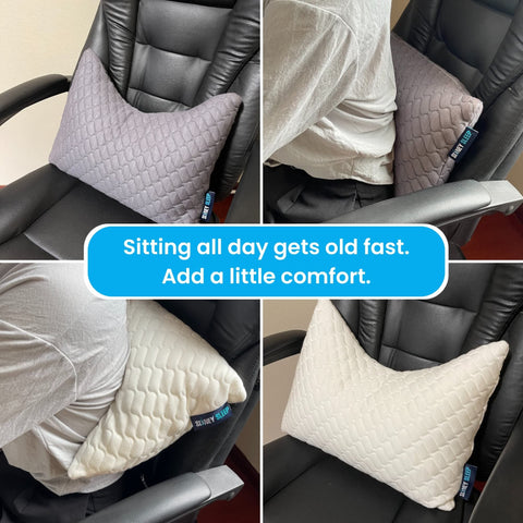 Sidney Sleep mini placed between knees demonstrating improved leg alignment