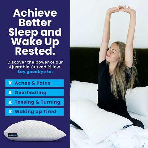 Sidney Sleep king pillow on bed illustrating true size scale