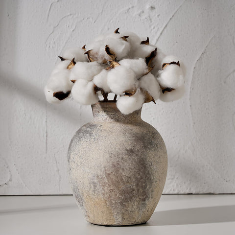 SIDUCAL front view whitewashed terracotta vase adding rustic charm