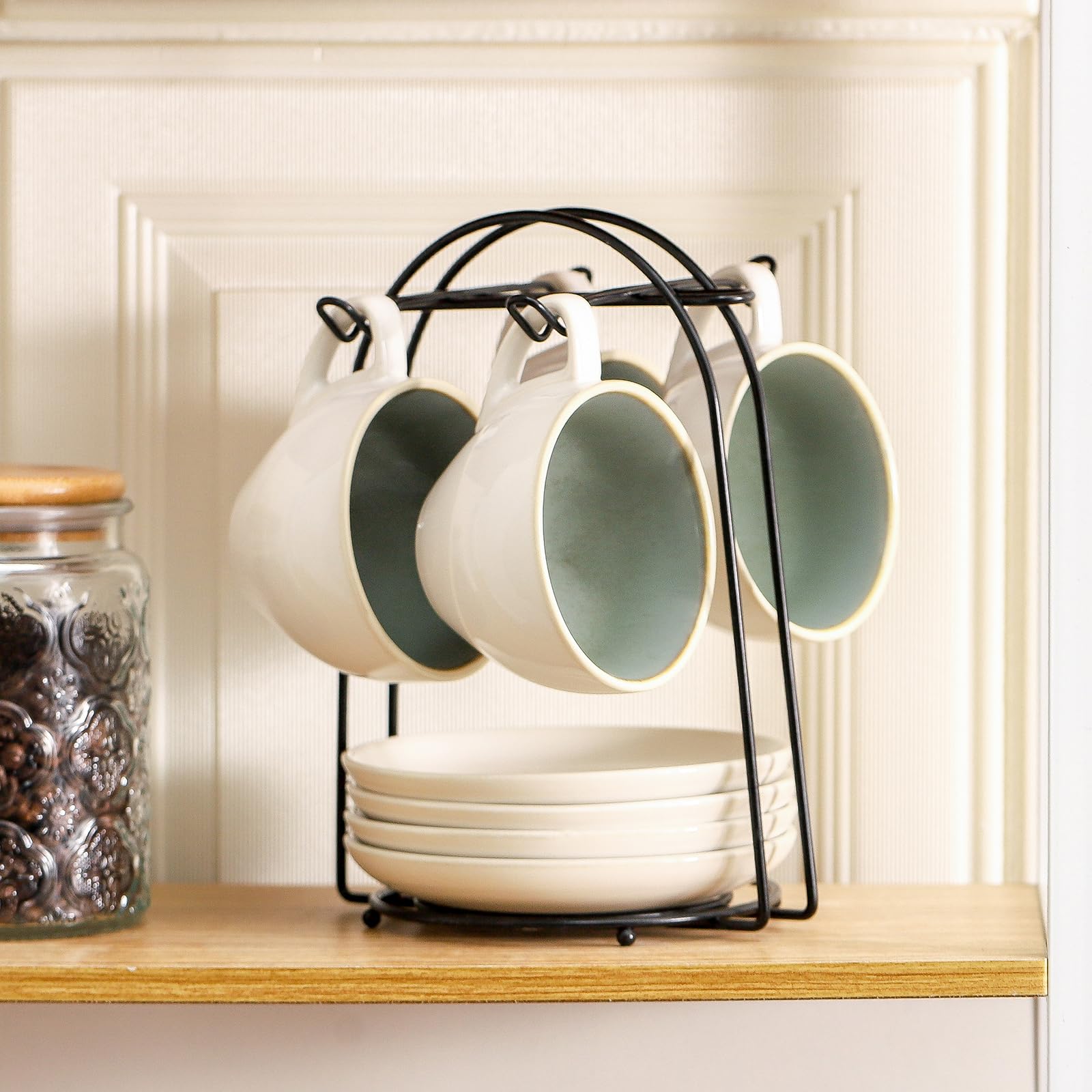 SIDUCAL saucer with spoon presenting coffee service and tabletop organization