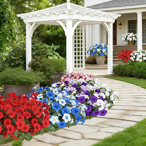 SIECCY lifestyle shot along a garden path enhancing outdoor decor appeal