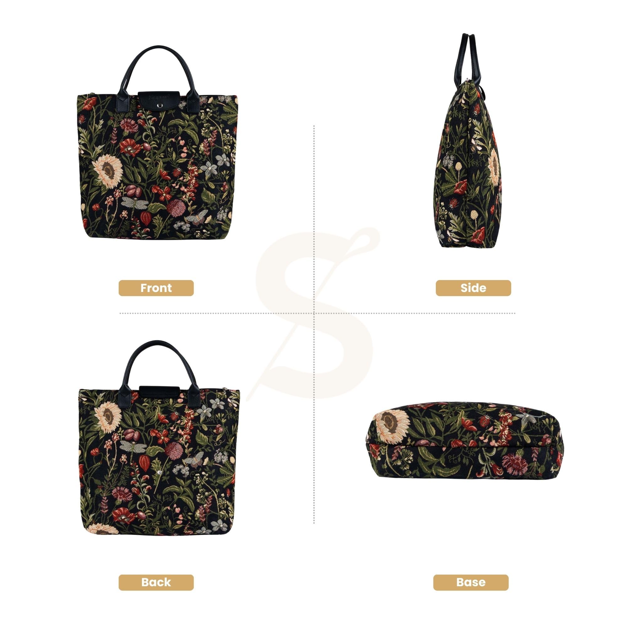 Signare faux leather handle and flap detail, durable carry comfort and elegant finish