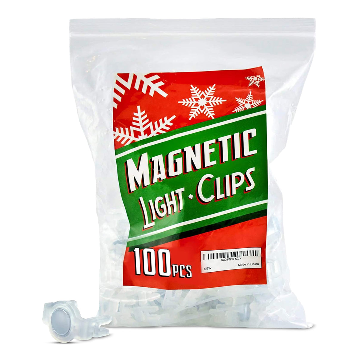 Signs Authority pack of 100 magnetic light clips showing contents and count benefits