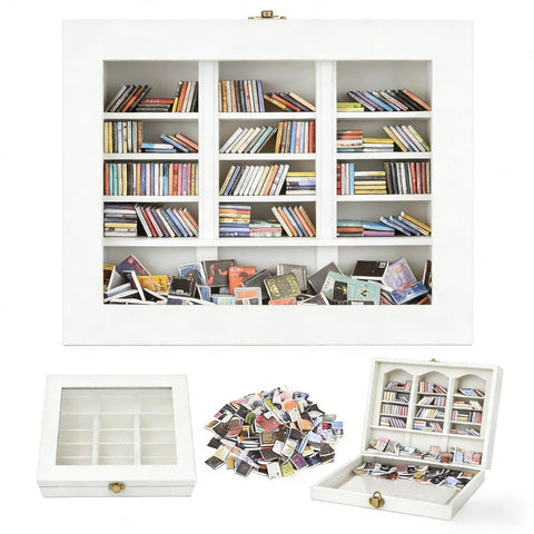 SIHPTO front view of mini wooden bookshelf showing clean design and compact benefit