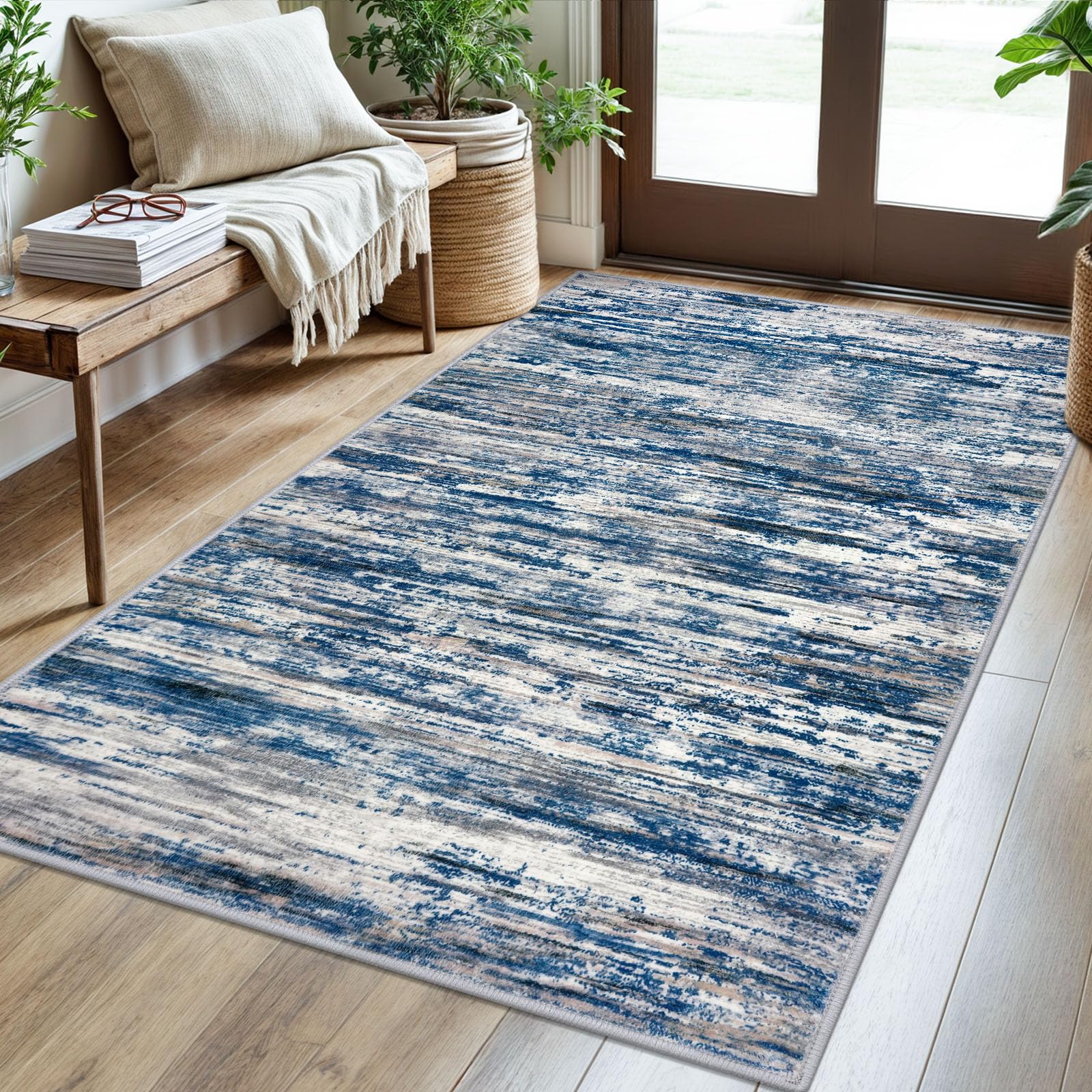 SIILOOM front view of 3x5 rug showing neat edges and color benefit