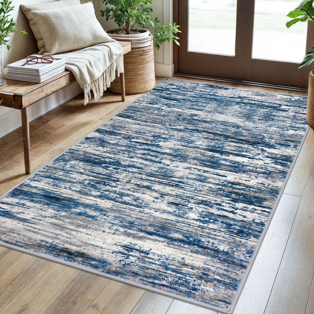 SIILOOM front view of 3x5 rug showing neat edges and color benefit