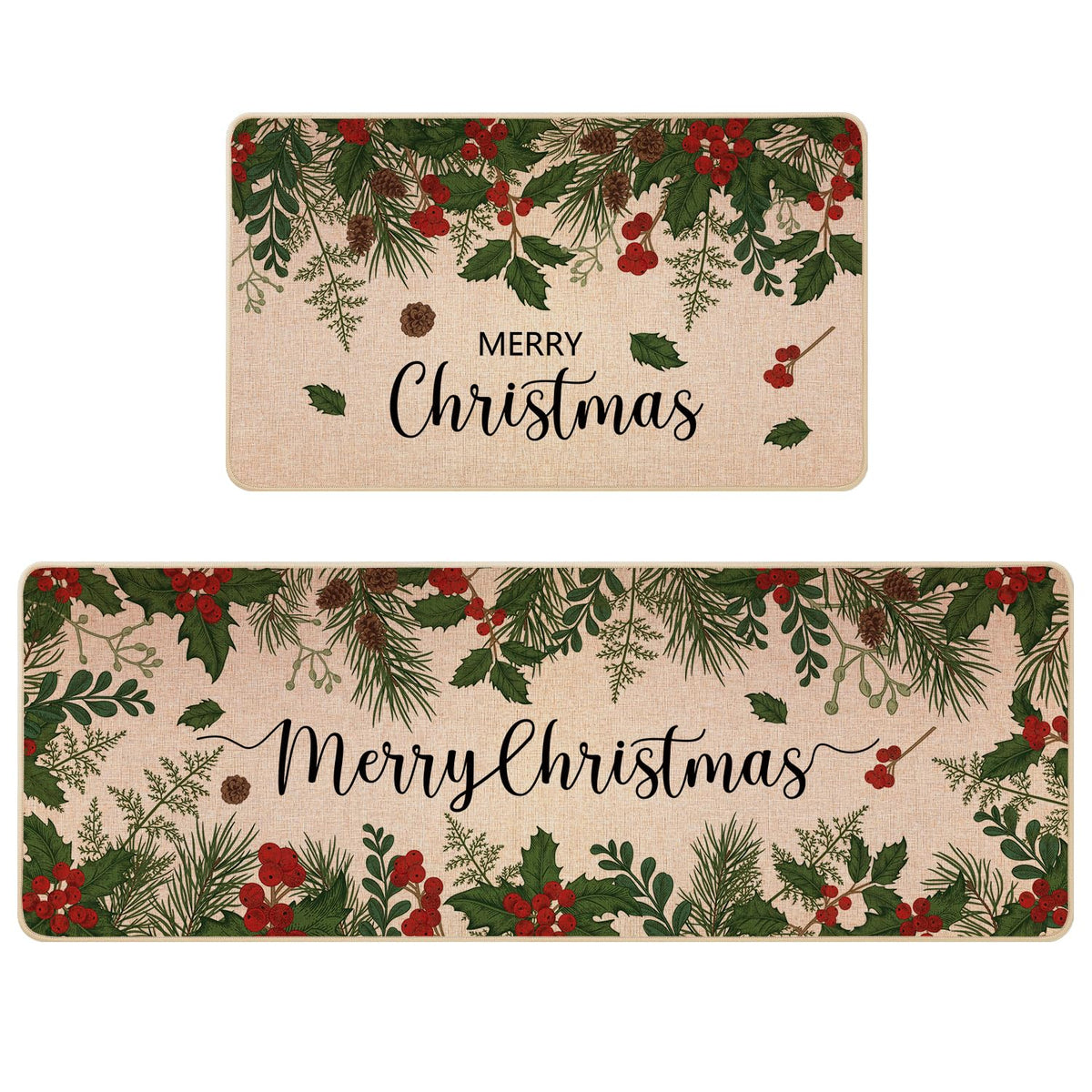 Siilues front packaging showing holiday mat pair and festive print benefits