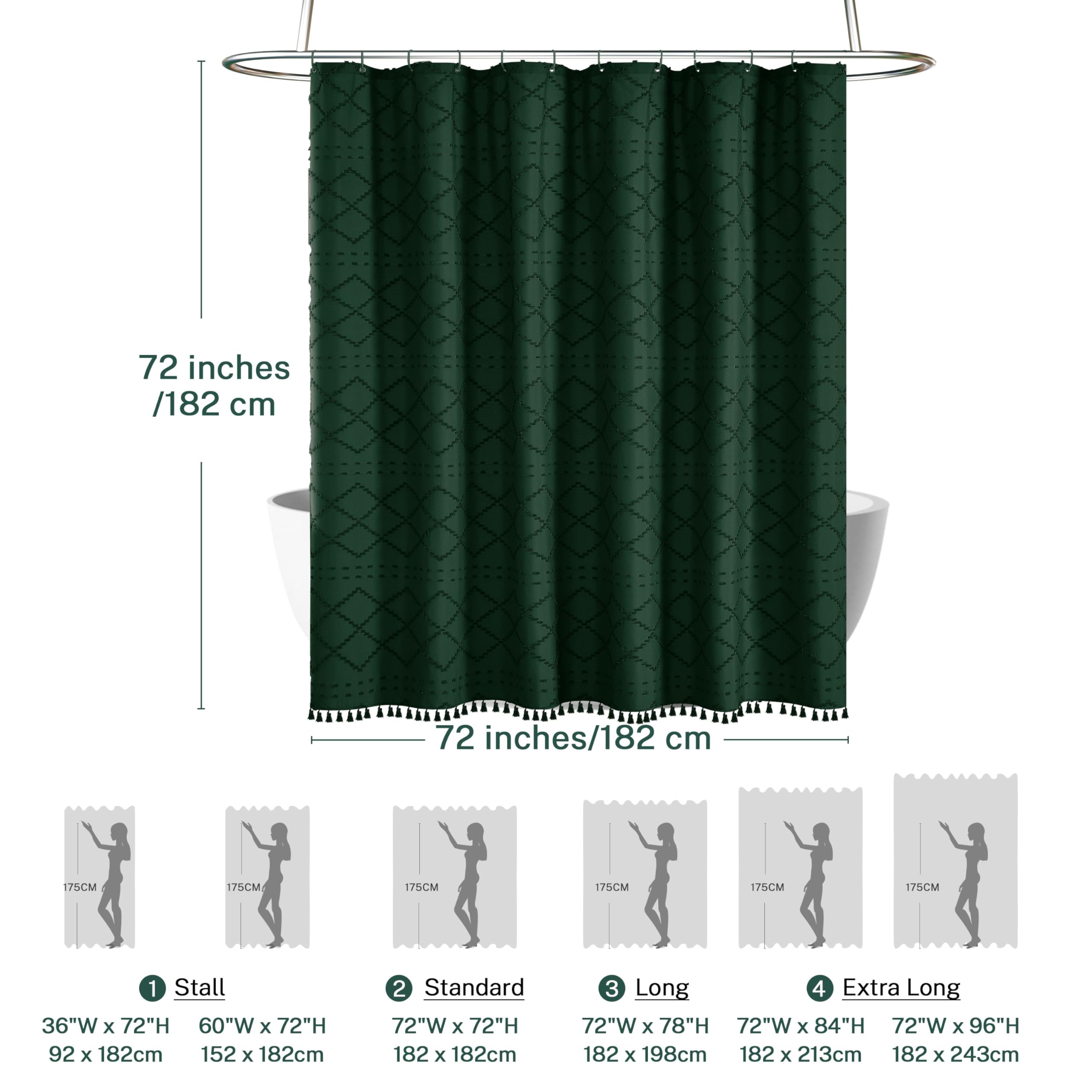 Siiluminisoy curtain beside tub to show 72 x 72-inch scale benefit