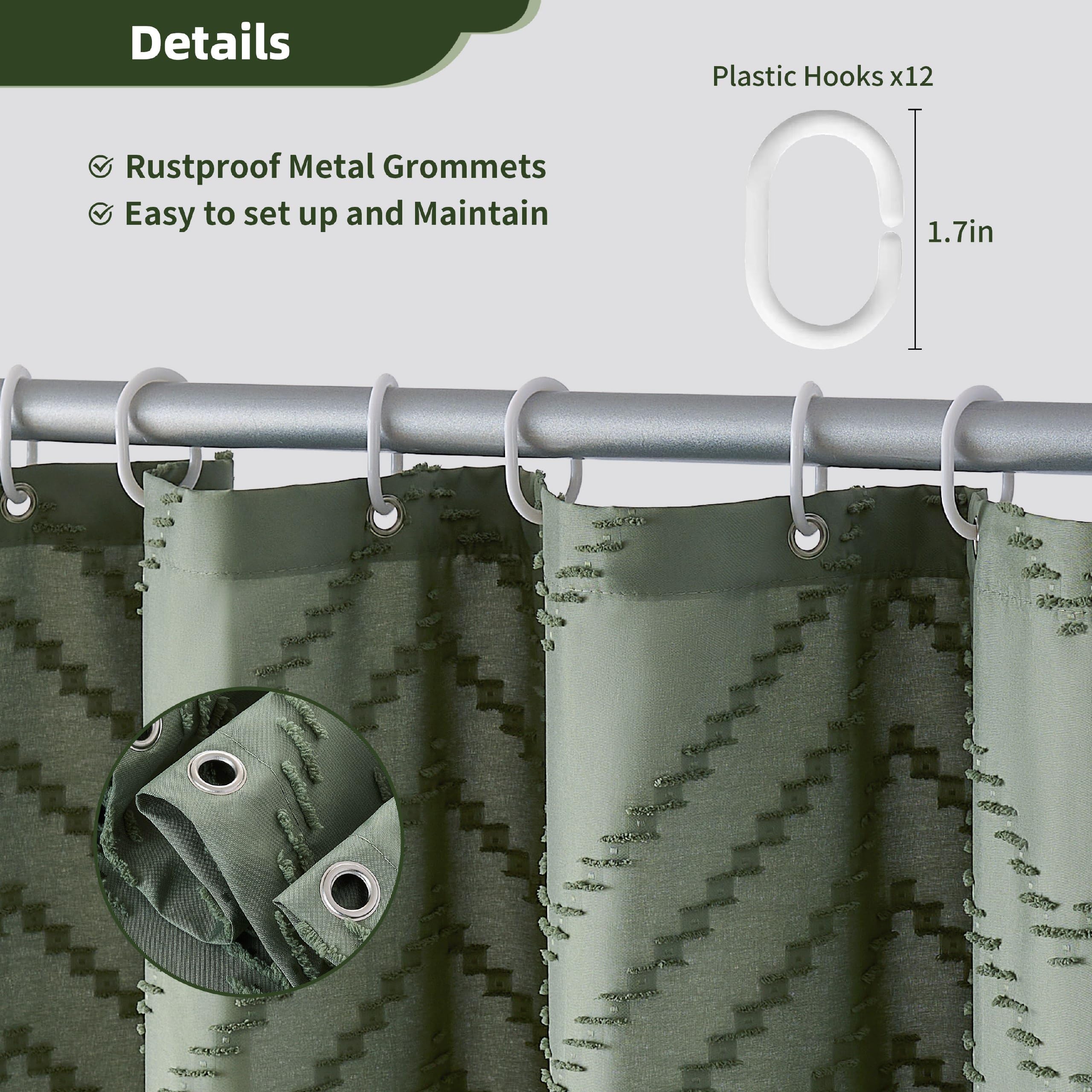 siiluminisoy curtain beside bathtub demonstrates 72 by 72 inch size fit
